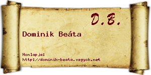 Dominik Beáta névjegykártya