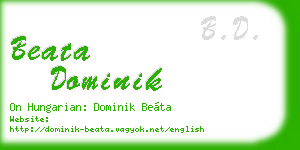 beata dominik business card